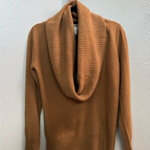J. Crew Warm Brown cashmere Cowl Neck Sweater